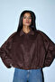 Waterproof Regular Fit Suede Brown Women's Coat G0769Ax/Bn530