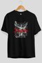 Angels Front Printed Black Oversize T-Shirt Men Women Cotton Crew Neck T-Shirt