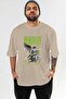 Mentality Front Printed Beige Oversize T-Shirt Men Women Cotton Crew Neck T-Shirt - 2