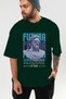 Futura Zeus Front Printed Green Oversize T-Shirt Men's Women's Cotton Crew Neck T-Shirt - 6