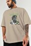 Father Zeus Front Printed Beige Oversize T-Shirt Men Women Cotton Crew Neck T-Shirt - 3