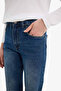 Straight Wide High Waist Long Dark Blue Women's Jean Trousers G8848Ax/Nm34 - 4