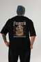 Fighter Back Printed Black Oversize T-Shirt Men Women Cotton Crew Neck T-Shirt - 2