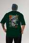 Scult Back Printed Green Oversize T-Shirt Men Women Cotton Crew Neck T-Shirt - 2