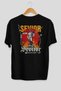 Sevior Back Printed Black Oversize T-Shirt Men's Women's Cotton Crew Neck T-Shirt