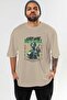 Stop War Front Printed Beige Oversize T-Shirt Men Women Cotton Crew Neck T-Shirt - 2