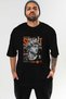 Scult Front Printed Black Oversize T-Shirt Men Women Cotton Crew Neck T-Shirt - 2