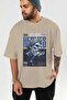 Hermes 2 Front Printed Beige Oversize T-Shirt Men Women Cotton Crew Neck T-Shirt - 6