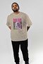 Dream Angel Front Printed Beige Oversize T-Shirt Men Women Cotton Crew Neck Tshirt - 7