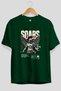 Soars Front Printed Green Oversize T-Shirt Men Women Cotton Crew Neck T-Shirt