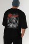 Brave Back Printed Black Oversize T-Shirt Men's Women's Cotton Crew Neck T-Shirt - 7