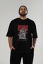 Visions Front Printed Black Oversize T-Shirt Men Women Cotton Crew Neck Tshirt - 6