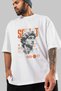 Scult Front Printed White Oversize T-Shirt Men Women Cotton Crew Neck T-Shirt - 3