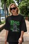 Emrald Regis Front Printed Black Oversize T-Shirt Men Women Cotton Crew Neck T-Shirt - 5