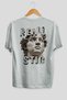 Realistic Back Printed White Oversize T-Shirt Men Women Cotton Crew Neck T-Shirt