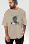 Father Zeus Front Printed Beige Oversize T-Shirt Men Women Cotton Crew Neck T-Shirt - 6