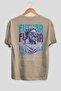 Futura Zeus Back Printed Beige Oversize T-Shirt Men's Women's Cotton Crew Neck T-Shirt