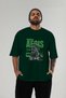 Emrald Regis Front Printed Green Oversize T-Shirt Men Women Cotton Crew Neck Tshirt - 5