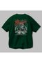 Brave Back Printed Green Oversize T-Shirt Men's Women's Cotton Crew Neck T-Shirt - 3