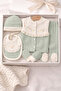 100% Cotton 5-Piece Newborn Hospital Discharge Set – with Hat, Booties, and Front Snap Fasteners - 7