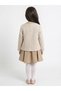 Girl's Dress with Giant Bow and Tweed Fabric Leather Skirt, Ages 6-14 4424 - 2