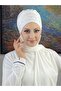 قبعة بيضاء مزينة بالأحجار الكريمة - 4