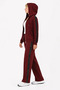 Sequined Modal Track Suit Set/Model with Hooded Zipper and Sequin Stripes - 5