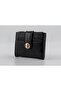 Women's Black Patent Leather Faux Leather Wallet with 10 Compartments ((Marteniçka Bracelet Is a Gift! !))