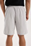 Light Gray Men's Cotton-Linen Blend Shorts - 6