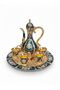 Luxury Blue Gold Arabic Dallah Coffee Set Tray Cups