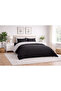 Duvet Cover Set Ranforce Double - Reversible (4-Piece) - Black - Gray - 2