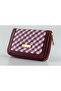 Burgundy Women's Stylish and Elegant Houndstooth Patterned Zipper Wallet