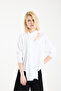 Women's White Scarf Detailed Knitwear Blouse