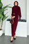 Riva Buckle Sandy Dress Burgundy - 3