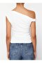 Women's Low Sleeve Detailed White Blouse 2532 - 3