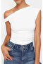 Women's Low Sleeve Detailed White Blouse 2532