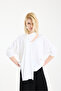 Women's White Scarf Detailed Knitwear Blouse - 8