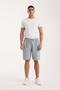 Gray Men's Cotton Linen Blend Shorts - 6