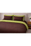 Duvet Cover Set Ranforce Double - Reversible (4-Piece) - Brown - Green - 3