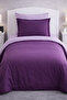 Duvet Cover Set Ranforce Single - Reversible (3-Piece) - Purple - Lilac - 3