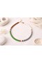 Natural Color Gradient Handmade Fimo Bead Necklace – Green & Earth Tones