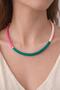 Pink & Green Handmade Fimo Bead Necklace – Pastel Tones - 2