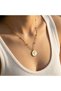 316L Steel Anti-Tarnish Women's Necklace |   Gold Color Rose Enamel Model - 2