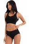3-Pack Luxury Flexible Cotton High Waist Bato Women's Black Panties Ozt3-112 - 2