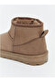 Brown Fur-Lined Suede Look Women's Boots - 5