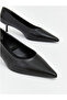 Black Pointed Toe Women's Heeled Shoes - 3