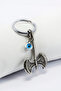 Men's Keychain Double-Sided Glass Evil Eye Bead Metal Two-Mouthed Axe Keychain