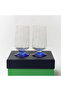 Monogram Set of 2 Cobalt Coffee Glasses - 2