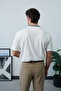 Buttonless Polo Collar Textured Fabric Regular Fit Plain T-Shirt - 4