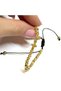 Adjustable Bracelet with Cross Pendant, Metal Elements, Universal Size, Gold - 5